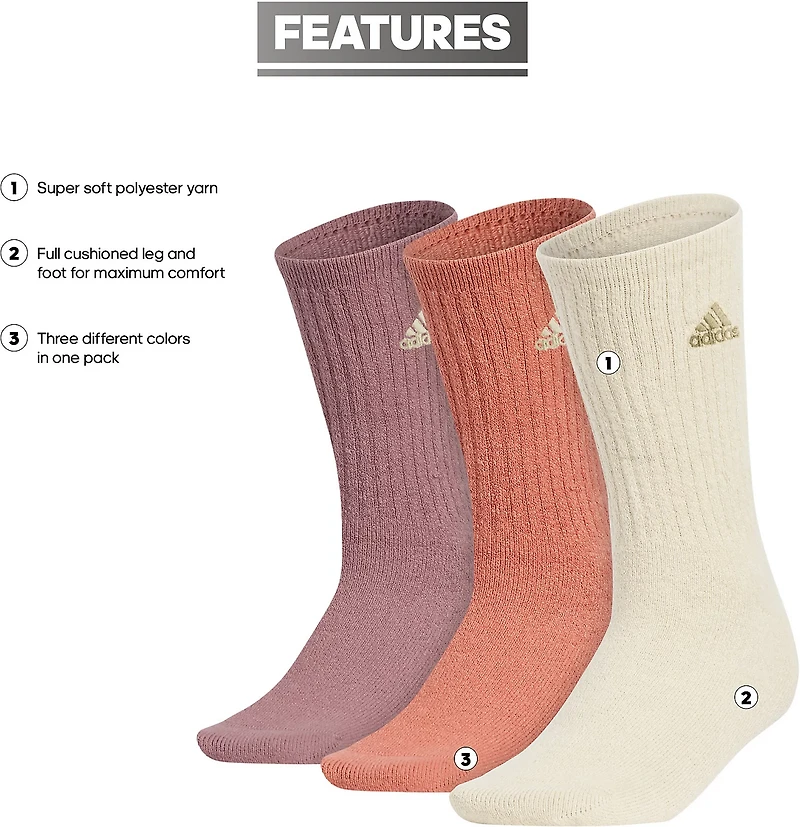 adidas Cushioned Comfort Crew Socks 3 Pack