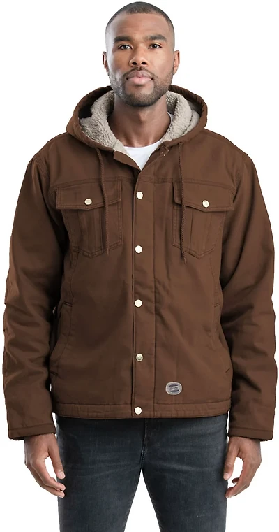 Berne Men's Vintage Washed Sherpa-Lined Hooded Jacket
