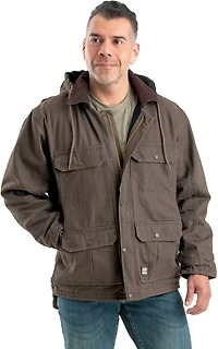 Berne Men's Heartland Washed Duck Zip-Off Hooded Coat