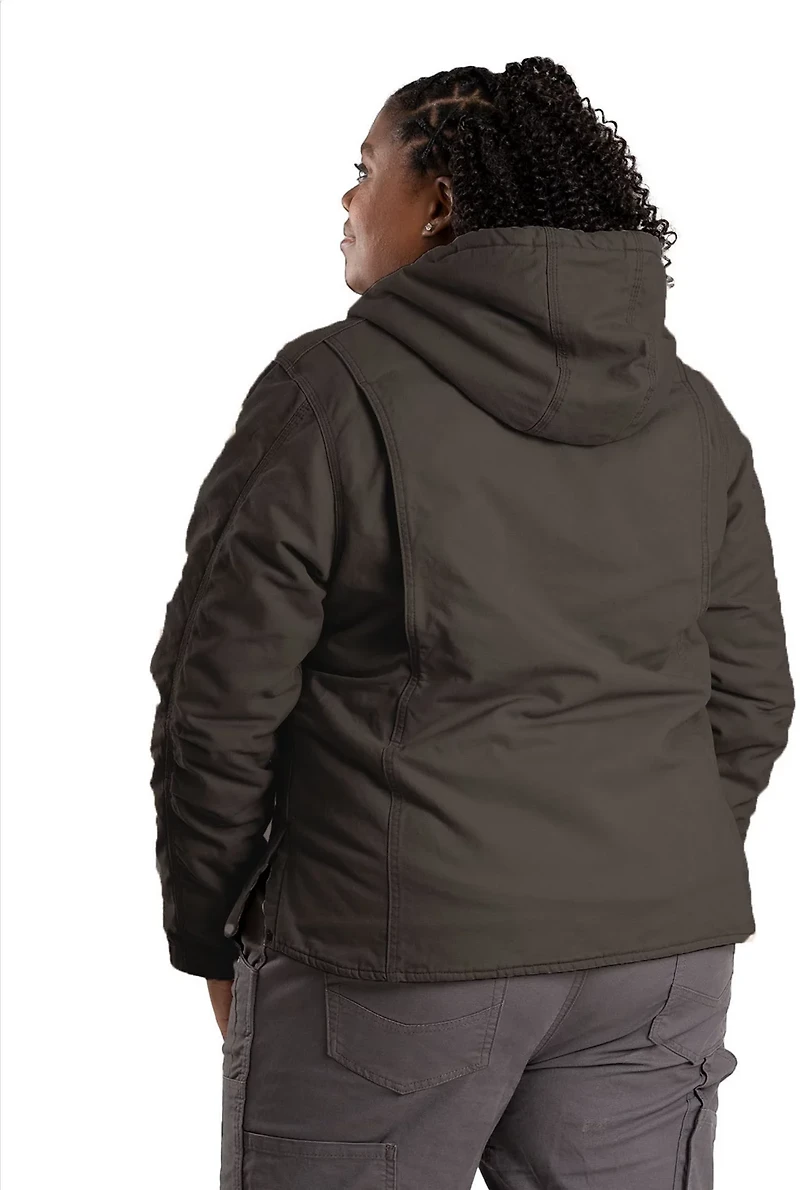 Berne Women's Sherpa-Lined Softstone Duck Hooded Jacket