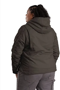 Berne Women's Sherpa-Lined Softstone Duck Hooded Jacket