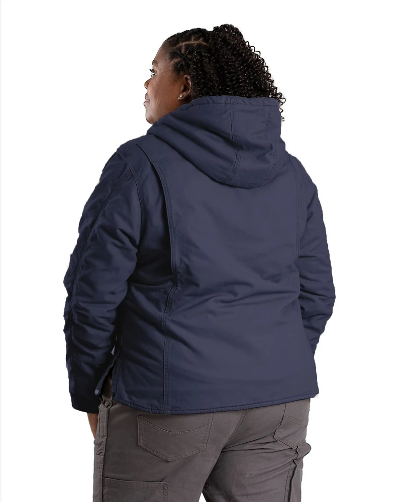 Berne Women's Sherpa-Lined Softstone Duck Hooded Jacket