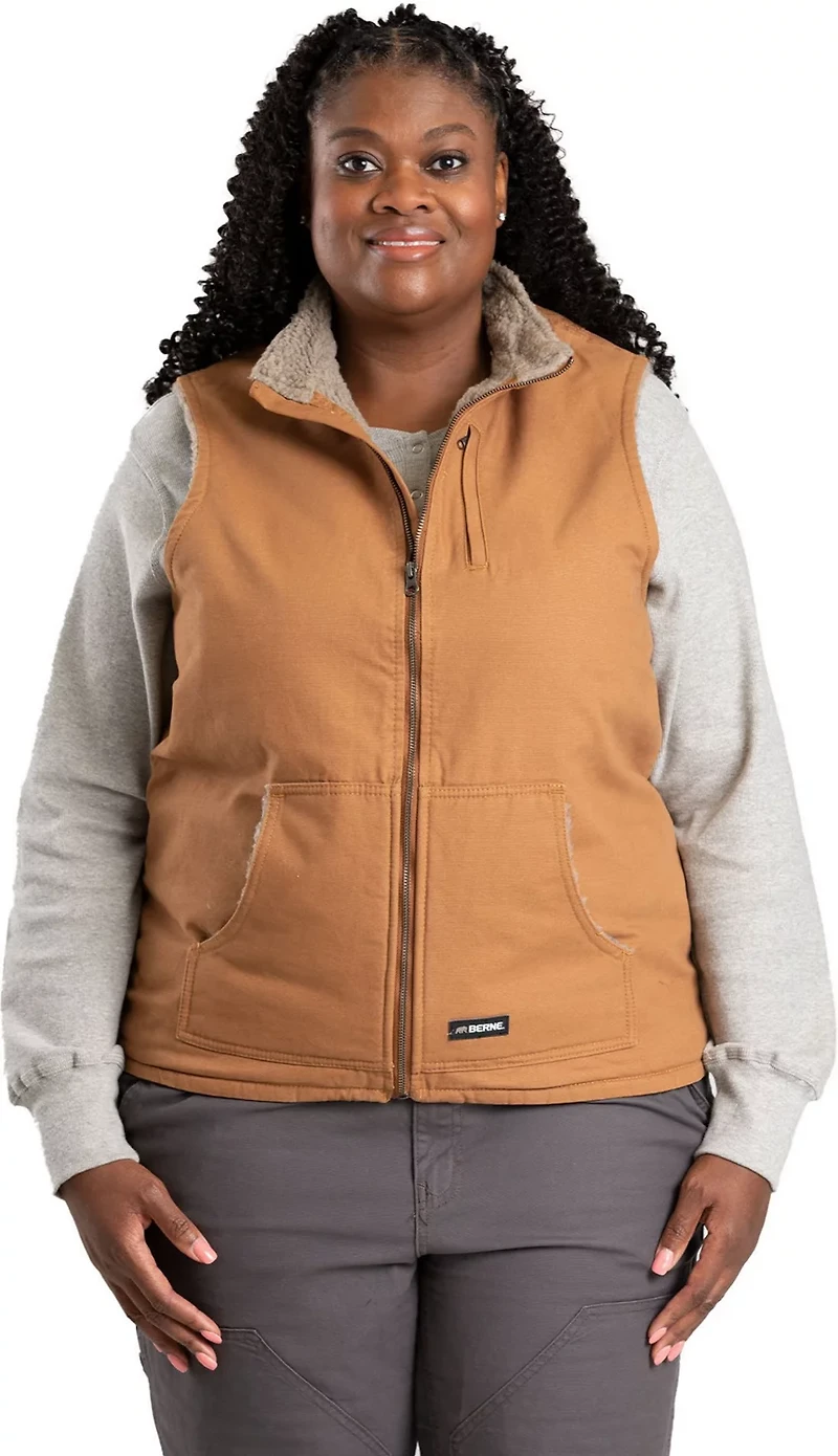 Berne Women's Sherpa-Lined Softstone Duck Vest