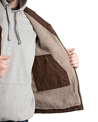 Berne Men's Heartland Sherpa-Lined Washed Duck V-Neck Vest