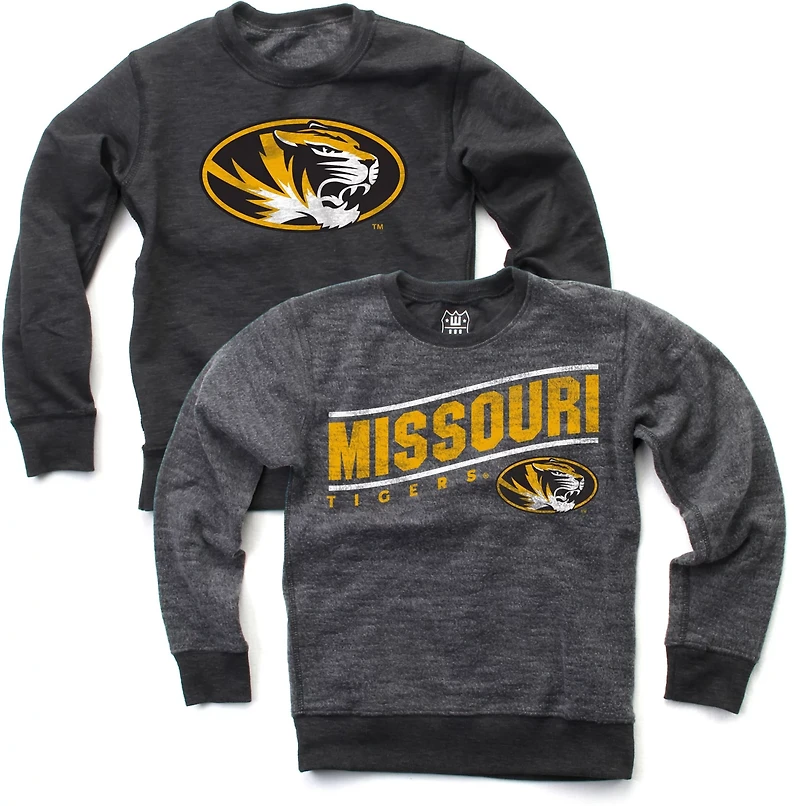 Wes and Willy Boys' University of Missouri Reversible Fleece Crew Pullover