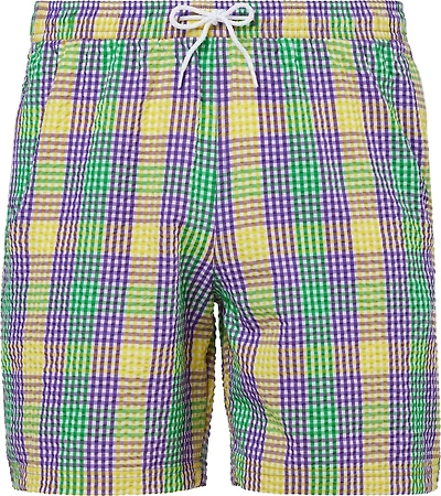Magellan Outdoors Men's Mardi Gras Seersucker Gingham Boat Shorts 7