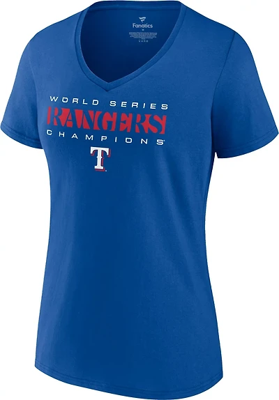 Fanatics Women's Rangers 2023 MLB World Series Champs Jersey Roster Short Sleeve T-Shirt