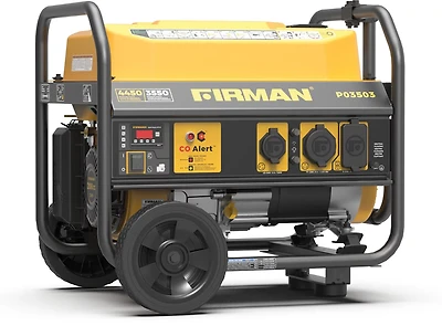 Firman 4,450 W Portable Gas Generator with Recoil Start and CO Alert