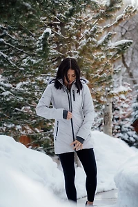 ActionHeat Women's 5V Battery Heated Long Hooded Puffer Jacket