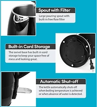 Elite Gourmet 1.8 L Cool-Touch Electric Kettle