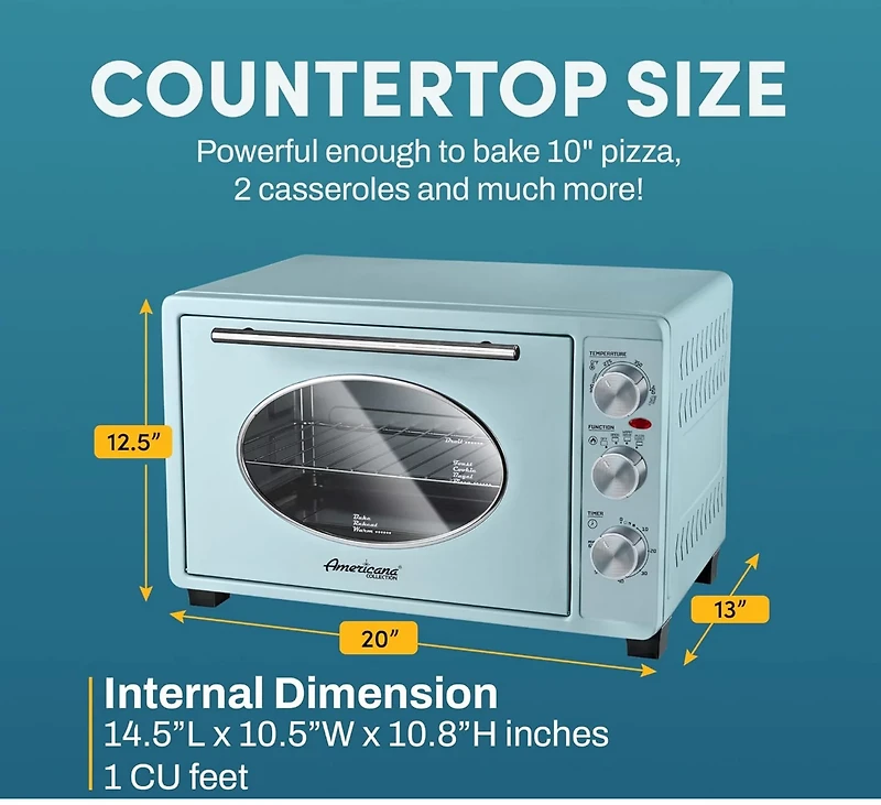 Elite Gourmet Americana Retro 8-Slice Toaster Oven