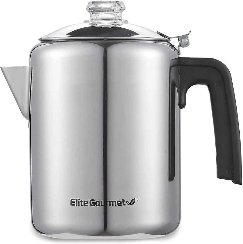 Elite Gourmet Stainless Steel Classic Stovetop 8-Cup Coffee and Tea Percolator
