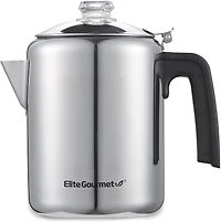 Elite Gourmet Stainless Steel Classic Stovetop 8-Cup Coffee and Tea Percolator
