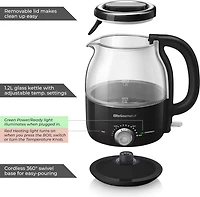 Elite Gourmet Adjustable Temperature Electric Honeypot 1.2 L Glass Kettle