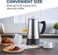 Elite Gourmet 12-Cup Electric Coffee Percolator
