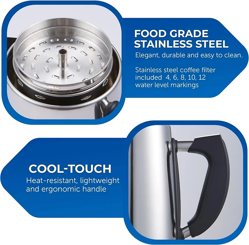 Elite Gourmet 12-Cup Electric Coffee Percolator