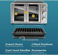 Elite Gourmet Double French Door Toaster Oven