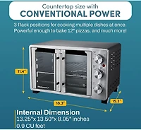 Elite Gourmet Double French Door Toaster Oven