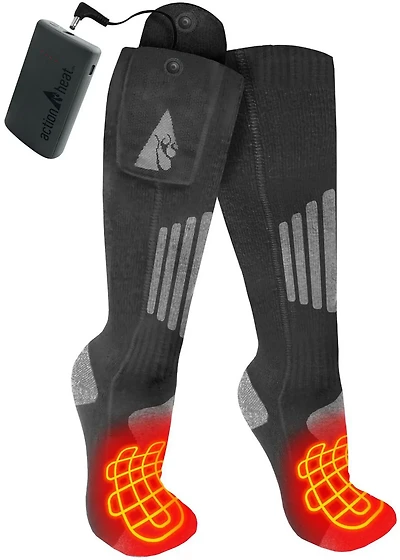 ActionHeat Cotton 3.7V Rechargeable Heated Socks