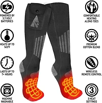 ActionHeat Cotton 3.7V Rechargeable Heated Socks