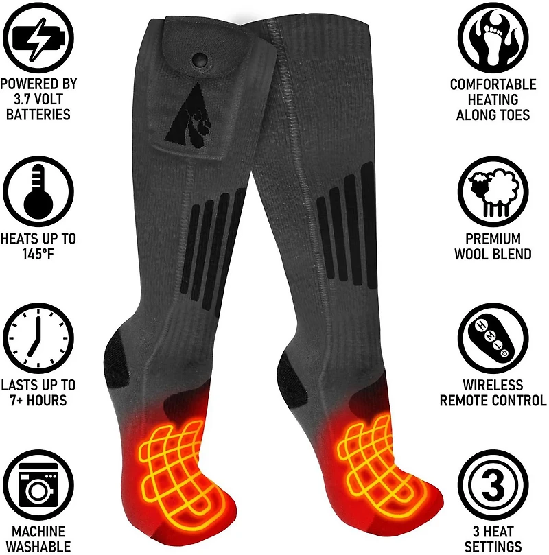 ActionHeat Wool 3.7V Rechargeable Heated Socks
