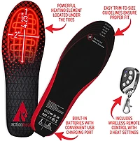 ActionHeat 3.7 Volt Rechargeable Heated Insoles with Remote
