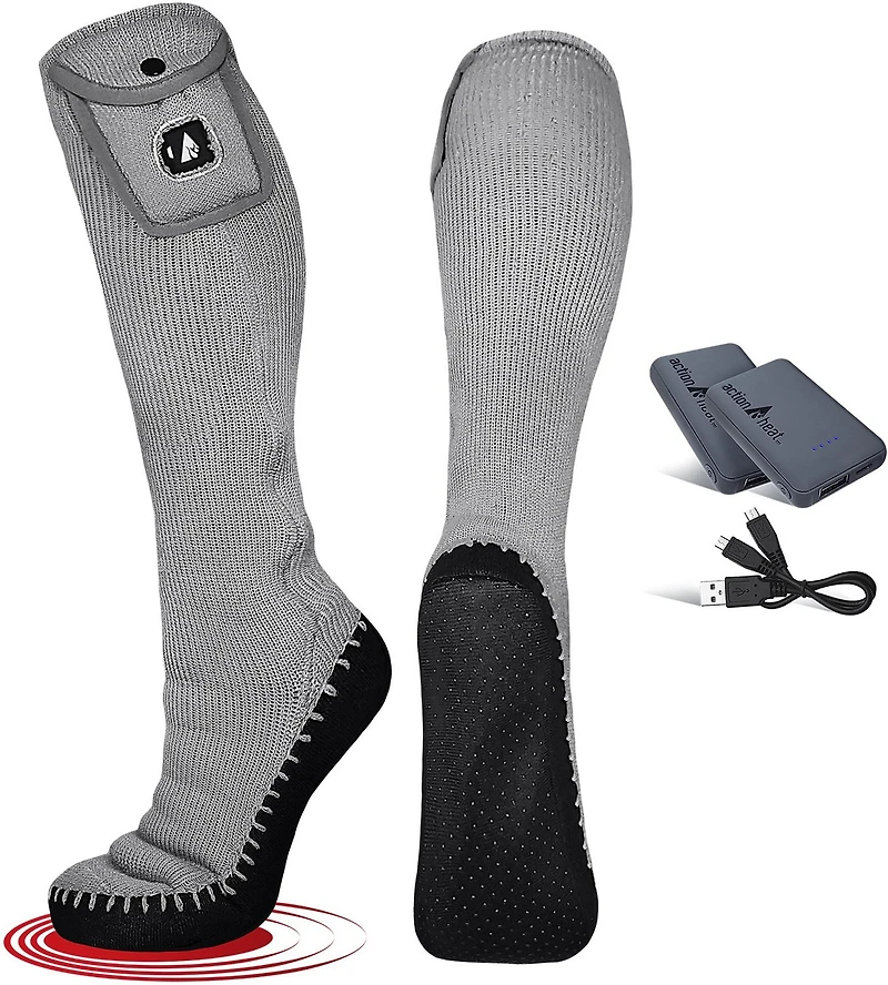 ActionHeat Adults' 5 Volt Battery-Heated House Slipper Socks