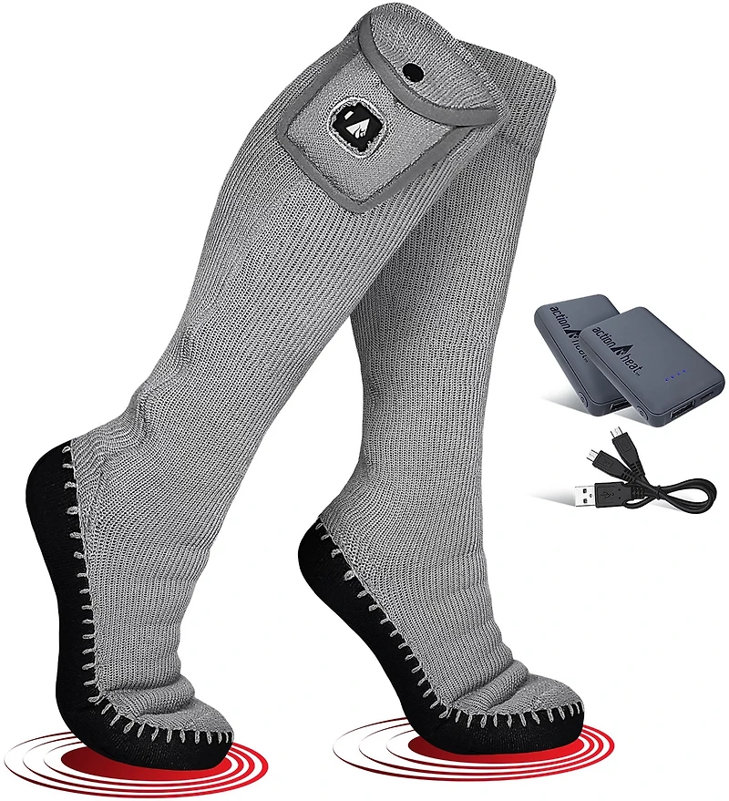 ActionHeat Adults' 5 Volt Battery-Heated House Slipper Socks