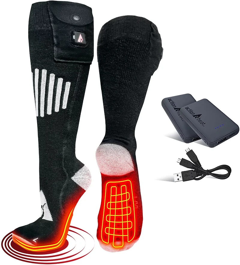 ActionHeat Cotton 5V Battery Heated Socks
