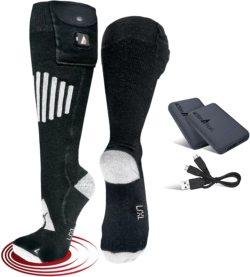 ActionHeat Cotton 5V Battery Heated Socks