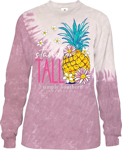 Simply Southern Girls' Stand Tall Pineapple Long Sleeve T-shirt