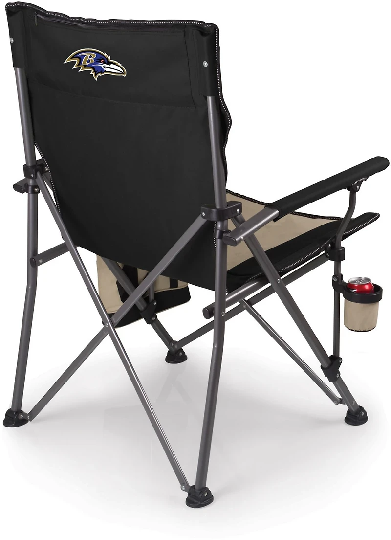 Picnic Time Baltimore Ravens Logo Big Bear XXL Camp Chair with Cooler