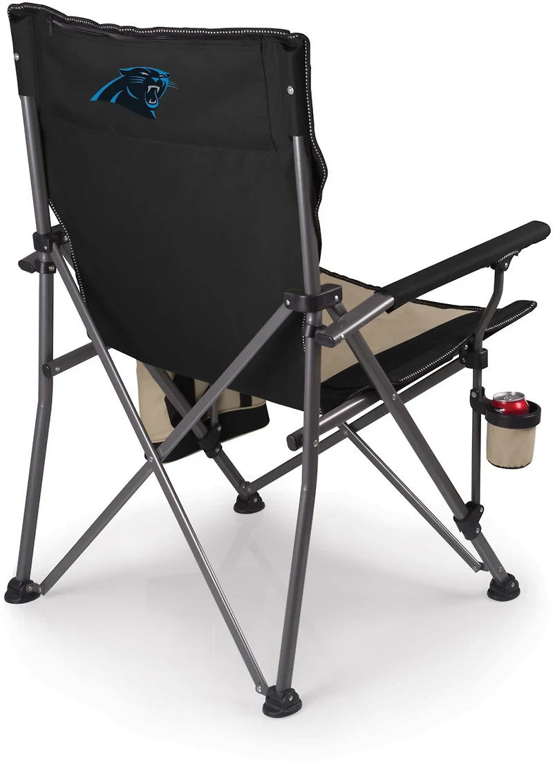 Picnic Time Carolina Panthers Logo Big Bear XXL Camp Chair with Cooler