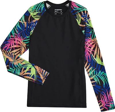 O'rageous Juniors' Into the Tropics Long Sleeve Rash Guard