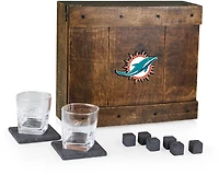 Picnic Time Miami Dolphins Whiskey Box Gift Set