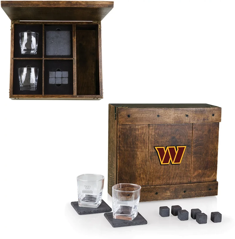 Picnic Time Washington Commanders Whiskey Box Gift Set
