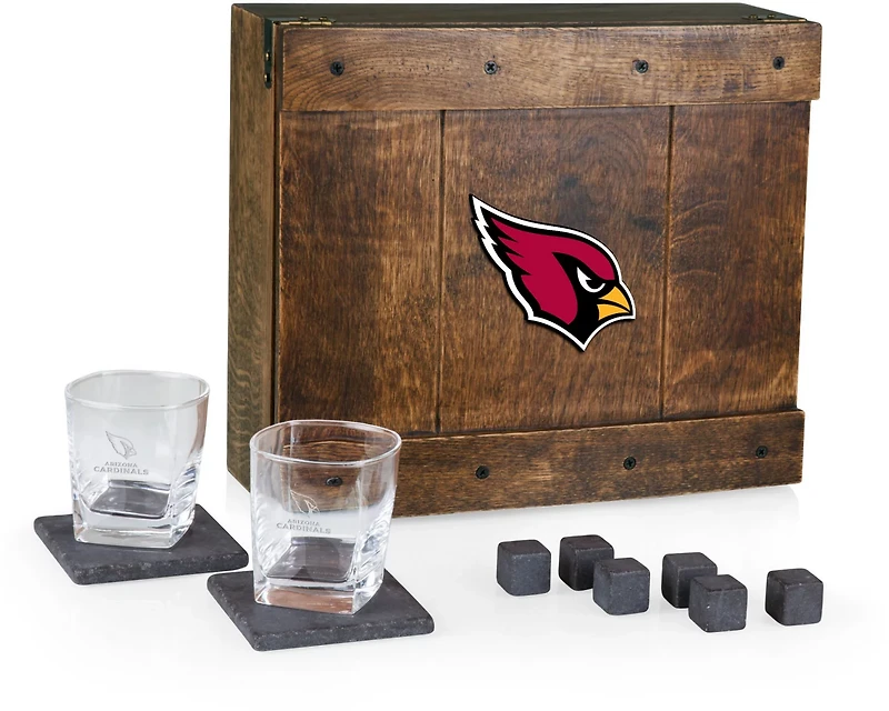 Picnic Time Arizona Cardinals Whiskey Box Gift Set