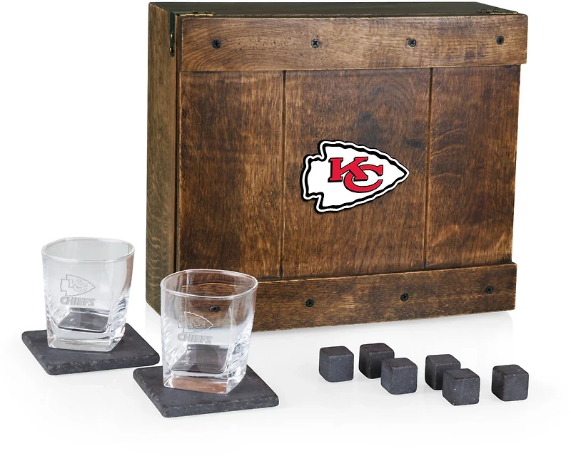 Picnic Time Kansas City Chiefs Whiskey Box Gift Set