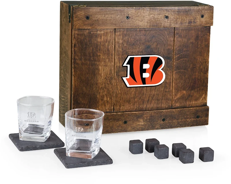 Picnic Time Cincinnati Bengals Whiskey Box Gift Set