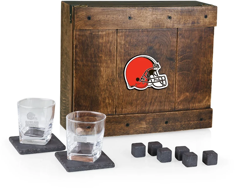 Picnic Time Cleveland Browns Whiskey Box Gift Set