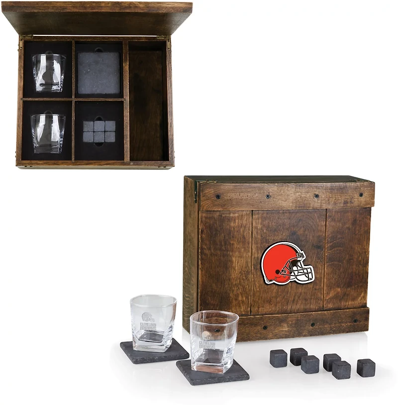 Picnic Time Cleveland Browns Whiskey Box Gift Set