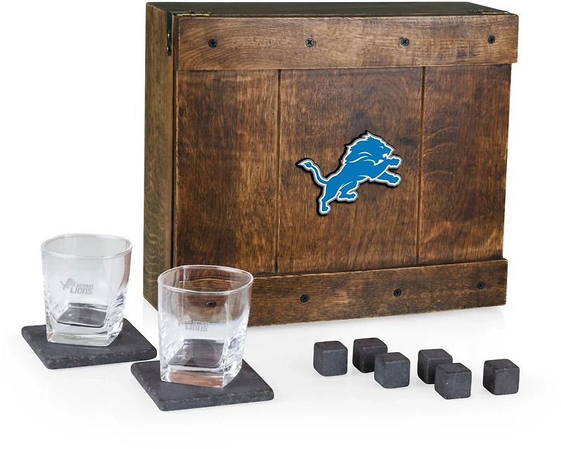 Picnic Time Detroit Lions Whiskey Box Gift Set