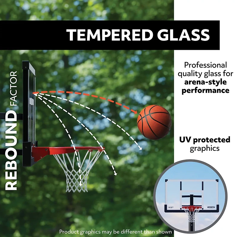 Lifetime Mammoth Bolt Down 60 in Glass Basketball Hoop