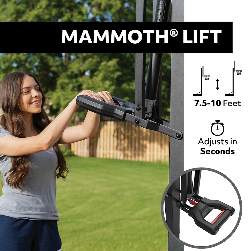 Lifetime Mammoth Bolt Down 60 in Glass Basketball Hoop