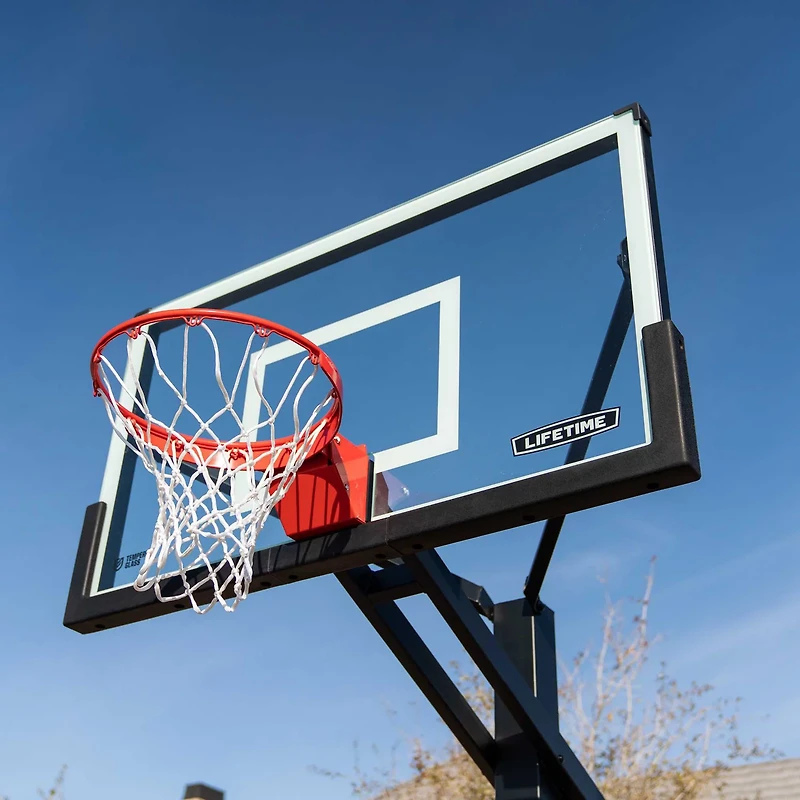 Lifetime Mammoth Bolt Down 60 in Glass Basketball Hoop