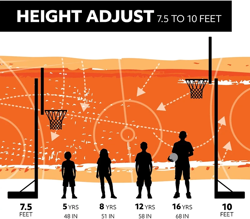 Lifetime Mammoth Bolt Down 72 in Glass Basketball Hoop