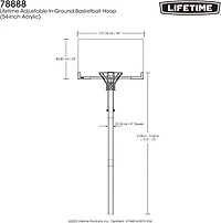 Lifetime Adjustable In-Ground 54 in Acrylic Basketball Hoop