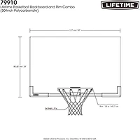 Lifetime Basketball 50 in Polycarbonate Backboard and Rim Combo