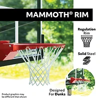 Lifetime Mammoth Bolt Down 72 in Glass Basketball Hoop