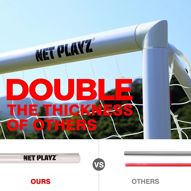 NetPlayz 4 ft x 2 ft x 3 ft Backyard PVC Soccer Goal